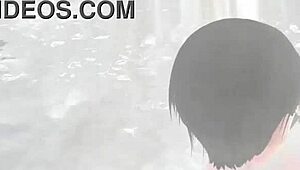 anime girl leo tries hot spring bath in secret spot