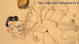 yo, check this out! Vintage erotic illustration brings retro anime vibes with steamy cartoon flair.