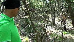 Hey, busty tattooed mature blonde licks and gets anal fucked outdoors! 😏