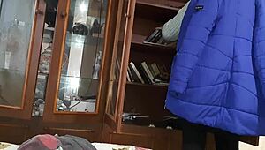 While my classmate searched for a book, I secretly masturbated under covers