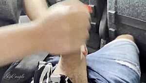 Milf Risks a Naughty Blowjob in a Travel Bus, Hoping No One Sees Us!