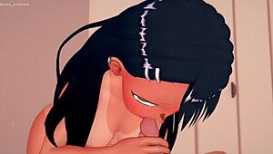 Nagatoro slips into old uniform to play with big uncensored cock!