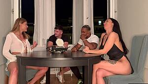 Holy crap! Board game with friends turns into wild group sex madness!