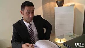 Busty Milf Emma Leigh - Seduced In Office For Intense Rough Fucking Session.