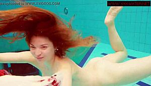Hairy ginger Polish teen, wanna see her swim naked underwater in the pool?