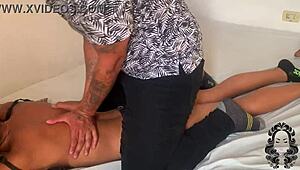 Horny Ebony Latina Stepsister Craves Massage On Her Tits And Ass