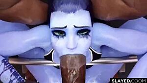 hot sexy widowmaker and raven blowjob compilation with monster cocks.