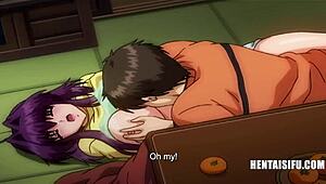 Damn! I’ll fuck you better than my step-sis with wild anal hentai