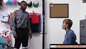 Blonde jock gets his ass claimed doggystyle by a BBC cop 😈