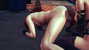 Lol hentai with Jinx in hardsex Japanese anime game