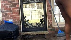 Creaming on big cock in gas station bathroom with sloppy asshole gaping