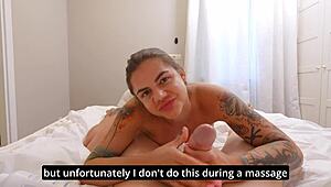 Unexpected Ending Lingam Masseuse Showered In Cum