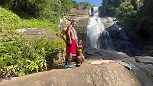 skinny brazilian pretinha 18 gets doggystyle anal by the waterfall in raw amateur outdoor clip. full video on red and cher for big clit action!