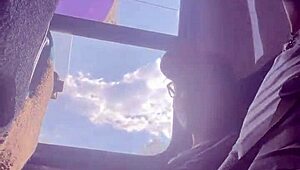 i can’t believe i’m getting a quick suck on this public bus!