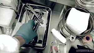 Roswell UFO horror unfolds with bound alien hardcore action