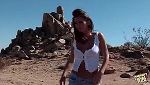 Naomi Russell’s perfect tushy gets slammed hard in desert outdoor action!