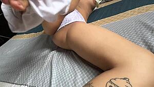 Groping my stepsister when we're alone at home. It's pure raw action!