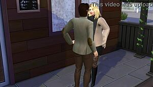 Coffee With A Friend While A Guy And Girl Chat In The Bathroom