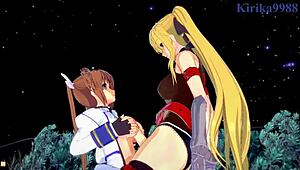 Fate Testarossa and Nanoha Takamachi in intense lesbian play with futanari sex in Magical Girl Lyrical Nanoha Strikers hentai