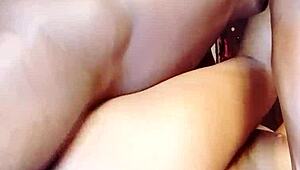 young african girl rubs clit on big cock house boy for creampie 😍