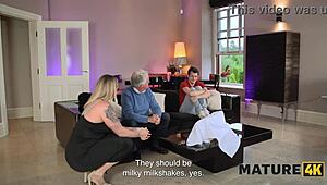 Mature4K Sexy April Velvet Uses Big Tits and Tight Pussy for Profits