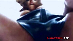 suggestive 3-way with anal deepthroat bondage and big cocks