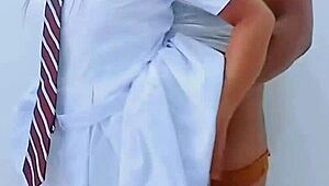 suggestive teen couple hot sex with asian petite girlfriend