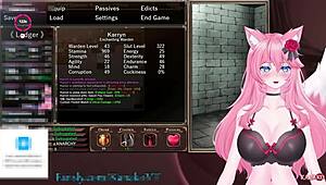 Catgirl kanakovt vibed, teased, uses sex machine, cums