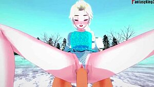 Is Elsa from Frozen having hard sex in this fantasy?