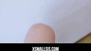 Blonde Teen Stepsister Stevie Grey with Stepbrother and Mom