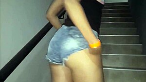 horny latina neighbor begs to get fucked on pool stairs 😈