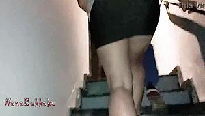 i moan loudly as i suck my husband and his friend, then he cums inside me