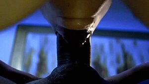 Latina amateur deepthroats huge cock!