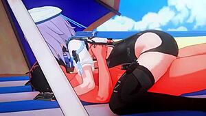 Dominant Cowgirl Riding and Handjob in Hentai Anime Leads to Squirting Orgasm!