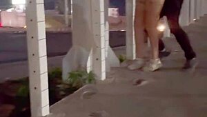 Couple enjoying intimacy on the bridge