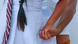 suggestive teen couple hot sex with asian petite girlfriend