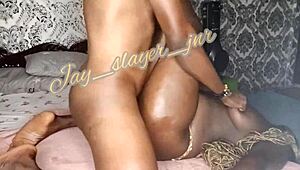 Legs on my shoulders, I fucked her deep with monster cock till she squirted 😍