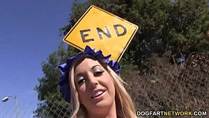 yo, check Callie Cobra in wild interracial gangbang!