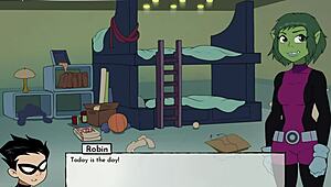 in 18titans part 15, raven goes on a date in the game.