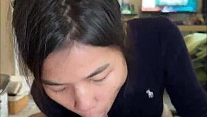 fuck your 18yo asian schoolmate before her parents come back home in a close-up view.