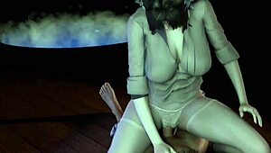 cheating with a big cock, this 3d college slut in lingerie