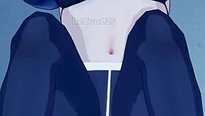 oc new employee with big tits in 3d hentai game.