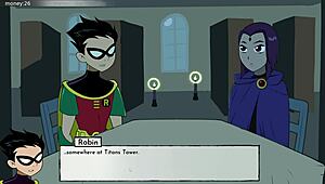 in 18titans part 15, raven goes on a date in the game.