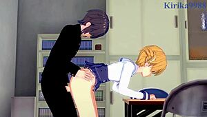 Chiaki Kanda and Kotone Hara in intense hentai creampie