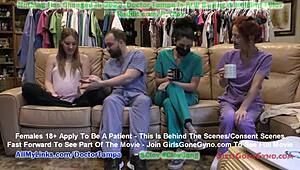 Pregnant Nova Maverick sneaks sex toy at doctor's office. She masturbates wildly in front of staff.