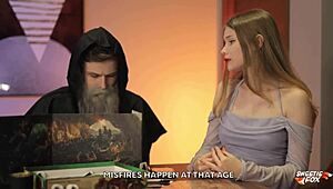 D&D Adventure with Rough Blowjob and Cum on Big Ass