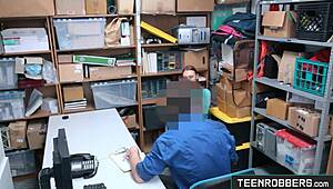 hottie redhead thief caught and punished at work by police
