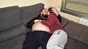 Bear And Chaser Passionately Suck Cocks In 69 On Sofa