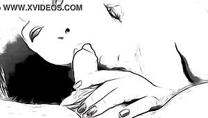 Cartoon nympho says, I’ll suck you dry right now