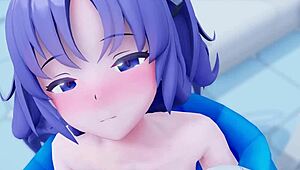 Yuuka chats with teacher kusou in this hentai anime scene